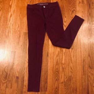 American Eagle Maroon Jeggings